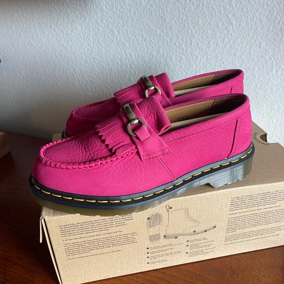 Dr. Martens Hot Pink Adrian Snaffle Loafers - Picture 5 of 6